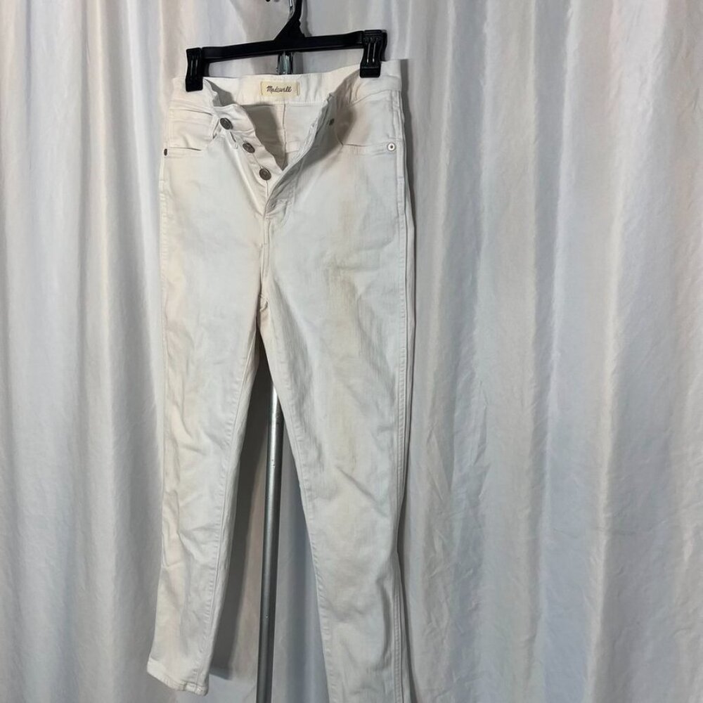 Madewell High Rise Button Fly Straight Jeans White Size 28 - Picture 4 of 16
